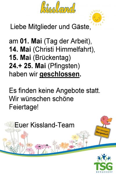 Öffnungszeiten Mai